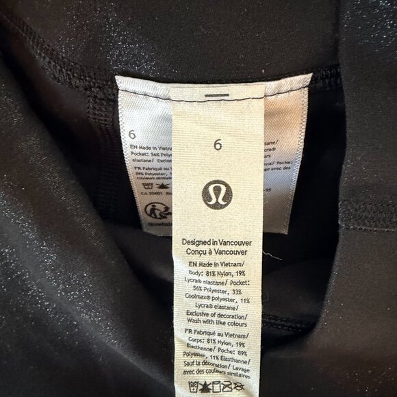 NWOT Lululemon Align 28" Leggings - Black Shimmer, Size 6 - Picture 4 of 4